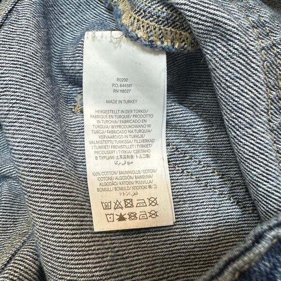 Boden Button Through Denim Mini Jean Skirt Button Down Dark Wash Raw Hem 2 - Picture 6 of 7